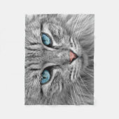 Schöne Katze Nahaufnahme Fleecedecke (Vorderseite)