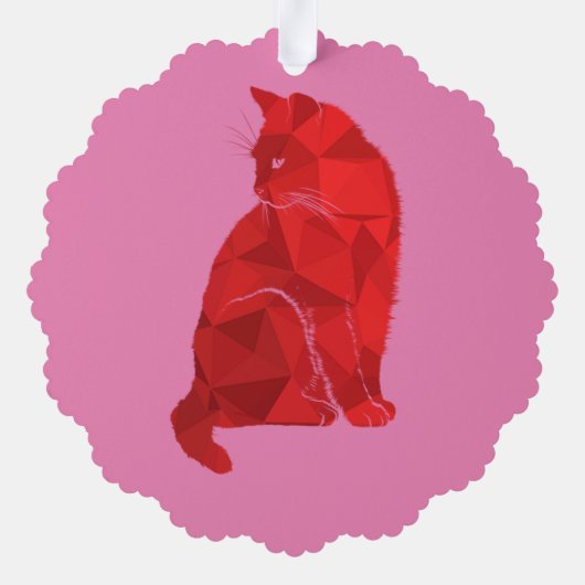 Schöne Katze Ornament Karte (Rückseite)