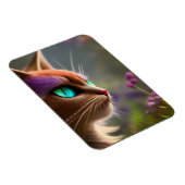 Schöne Katze, türkisfarbene Augen Magnet (Rechte Seite)