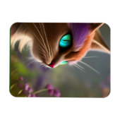 Schöne Katze, türkisfarbene Augen Magnet (Horizontal)