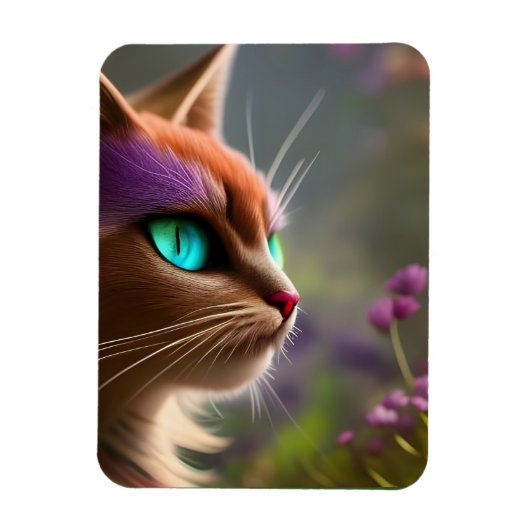 Schöne Katze, türkisfarbene Augen Magnet (Vertikal)