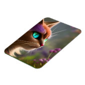 Schöne Katze, türkisfarbene Augen Magnet (Linke Seite)