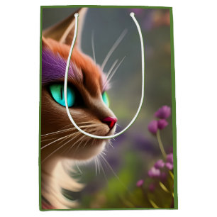 Schöne Katze, türkisfarbene Augen Mittlere Geschenktüte