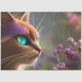 Schöne Katze, türkisfarbene Augen Seidenpapier (Vorderseite)