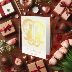 Schöne Katze Valentins  Folienkarte