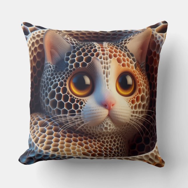 Schöne Katze Wurf Kissen (Vorderseite)