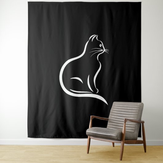 Schöne Katze zeichnend für Tierfreunde. Wandteppich (Beispiel)