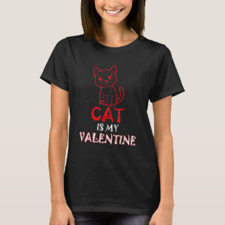 Schöne Katze zum Valentinstag Katze ist mein Valen T-Shirt