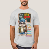 Schöne Katze zurück zum Schuldesign T-Shirt (Vorderseite)