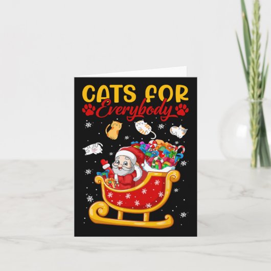 Schöne Katzen für alle Santa Sleigh Merry Christ Karte (Vorderseite)