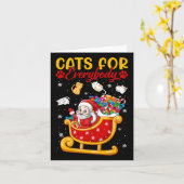 Schöne Katzen für alle Santa Sleigh Merry Christ Karte (Gelbe Blume)