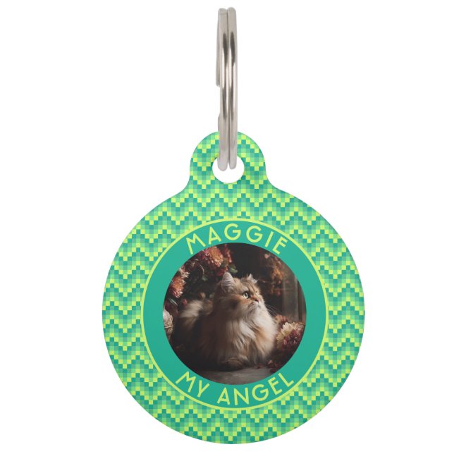 Schöne Katzen-Geschenk-Herringbone Haustiermarke (Vorderseite)