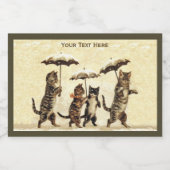 Schöne Katzen mit Kätzchen in Schneeschuhen Lebensmitteletikett (Einzelnes Label)