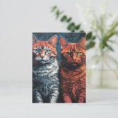 Schöne Katzen Postkarte (Stehend Vorderseite)