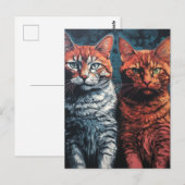 Schöne Katzen Postkarte (Vorne/Hinten)