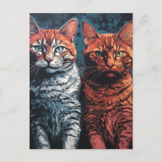 Schöne Katzen Postkarte (Vorderseite)
