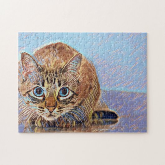 Schöne Katzenfarben aber und Violett Puzzle (Horizontal)
