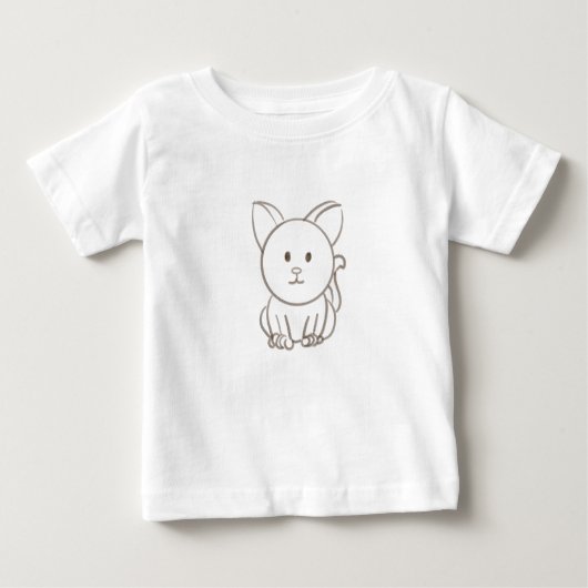 Schöne Katzenkizze Baby T-shirt (Vorderseite)