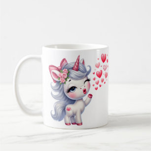 Schöne Kawaii-Einhorn-Kunst Kaffeetasse