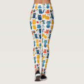 Schöne Kawaii Katzen, spielen mit weißem Spielzeug Leggings (Rückseite)