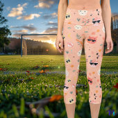 Schöne Kawaii-Sonnenbrille in Pastel Peach Capri Leggings