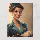 Schöne Kellnerin Postkarte (Vorderseite)