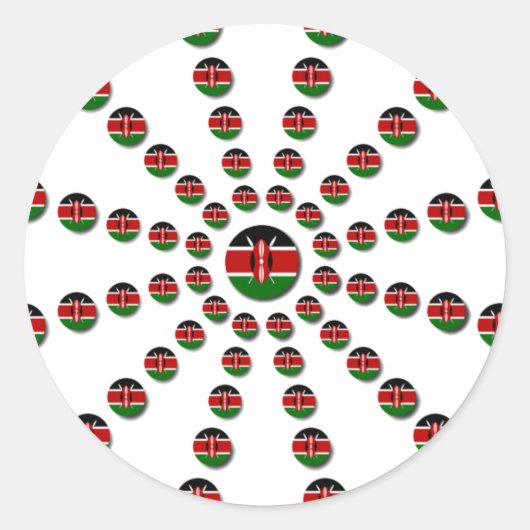 Schöne kenianische Flagge: Ein radikales Design Runder Aufkleber (Vorderseite)