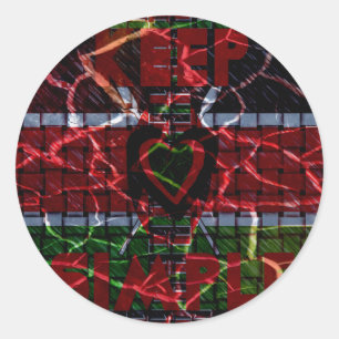 Schöne kenianische Flagge für zeitgenössische nati Runder Aufkleber