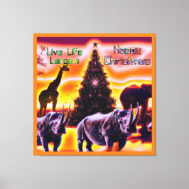Schöne Kenya Animal Safari Frohe Weihnachten Leinwanddruck