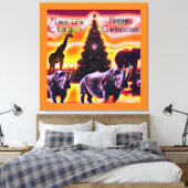 Schöne Kenya Animal Safari Frohe Weihnachten Leinwanddruck (Insitu (Schlafzimmer))