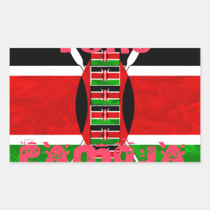 Schöne Kenya Flag Tuko Pamoja Inspiration Rechteckiger Aufkleber