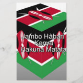 Schöne Kenyan Flag Cube mit Gruß Briefpapier (Vorderseite)
