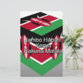 Schöne Kenyan Flag Cube mit Gruß Briefpapier (Stehend Vorderseite)