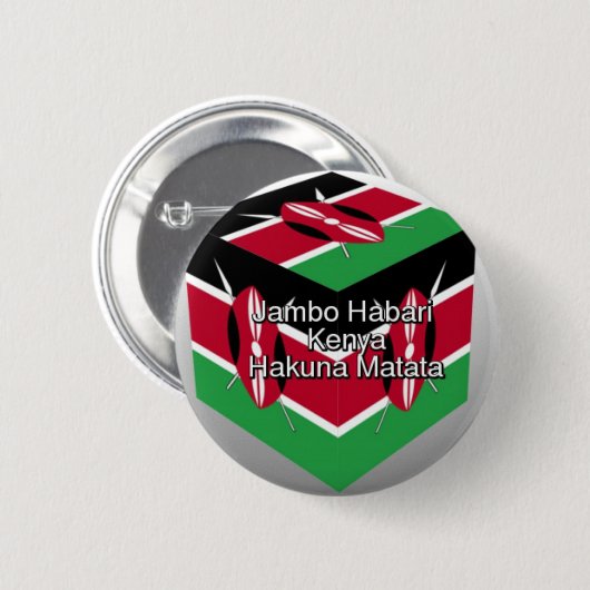 Schöne Kenyan Flag Cube mit Gruß Button (Vorne & Hinten)