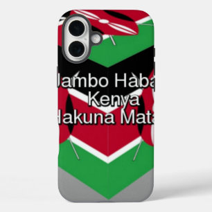 Schöne Kenyan Flag Cube mit Gruß iPhone 16 Plus Hülle
