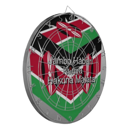 Schöne Kenyan Flag Cube mit Gruß Dartscheibe (Vorderseite Links)