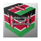 Schöne Kenyan Flag Cube mit Gruß Fliese (Vorderseite)