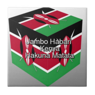 Schöne Kenyan Flag Cube mit Gruß Fliese