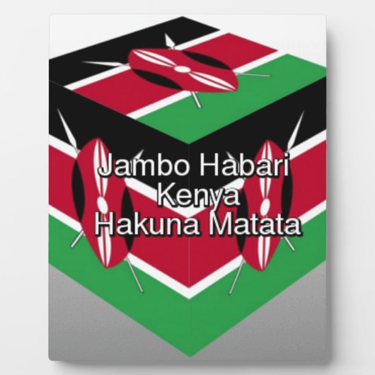 Schöne Kenyan Flag Cube mit Gruß Fotoplatte (Vorderseite)