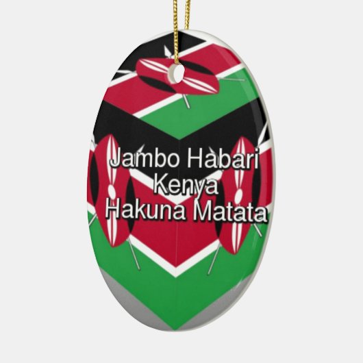 Schöne Kenyan Flag Cube mit Gruß Keramikornament (Links)