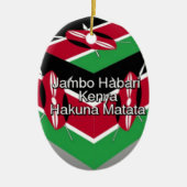 Schöne Kenyan Flag Cube mit Gruß Keramikornament (Vorne)