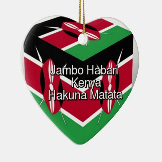 Schöne Kenyan Flag Cube mit Gruß Keramikornament (Rechts)