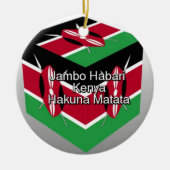 Schöne Kenyan Flag Cube mit Gruß Keramikornament (Vorne)
