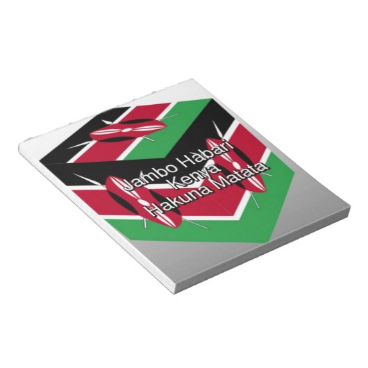 Schöne Kenyan Flag Cube mit Gruß Notizblock (angewinkelt)