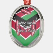 Schöne Kenyan Flag Cube mit Gruß Ornament Aus Metall (Links)
