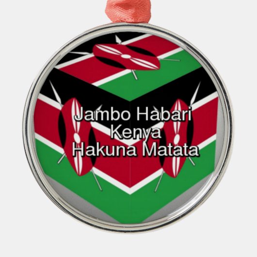 Schöne Kenyan Flag Cube mit Gruß Ornament Aus Metall (Vorne)
