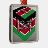 Schöne Kenyan Flag Cube mit Gruß Ornament Aus Metall (Rechts)