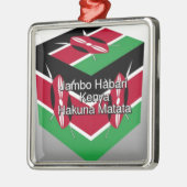 Schöne Kenyan Flag Cube mit Gruß Ornament Aus Metall (Links)