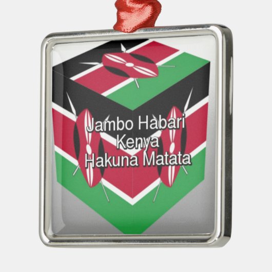 Schöne Kenyan Flag Cube mit Gruß Ornament Aus Metall (Links)