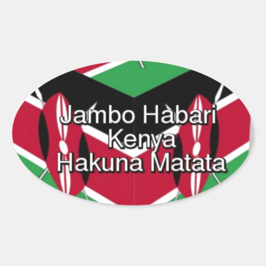 Schöne Kenyan Flag Cube mit Gruß Ovaler Aufkleber (Vorderseite)